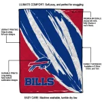 buffalo bills stroke art blue white quilt blanket best selling