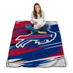 buffalo bills wild lines blue white quilt blanket best selling