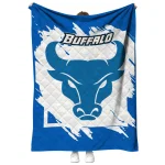 buffalo bulls block border royal blue quilt blanket best selling