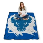 buffalo bulls block border royal blue quilt blanket best selling