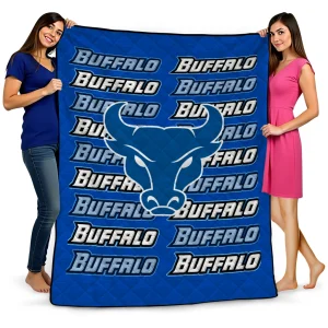 buffalo bulls bold red royal blue quilt blanket best selling