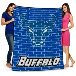 buffalo bulls brick grid royal blue quilt blanket best selling