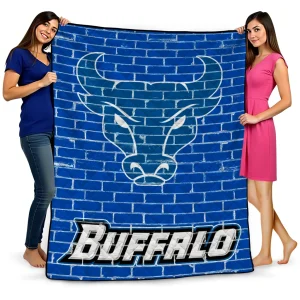 buffalo bulls brick grid royal blue quilt blanket best selling