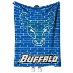 buffalo bulls brick grid royal blue quilt blanket best selling