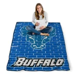 buffalo bulls brick grid royal blue quilt blanket best selling