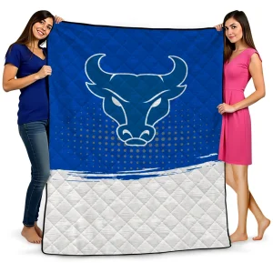 buffalo bulls dot illusion royal blue quilt blanket best selling