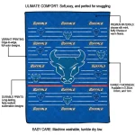 buffalo bulls handdrawn stripes royal blue quilt blanket best selling