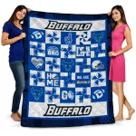 buffalo bulls helmet heart royal blue quilt blanket best selling