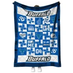 buffalo bulls helmet heart royal blue quilt blanket best selling