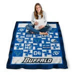 buffalo bulls helmet heart royal blue quilt blanket best selling