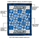 buffalo bulls helmet heart royal blue quilt blanket best selling