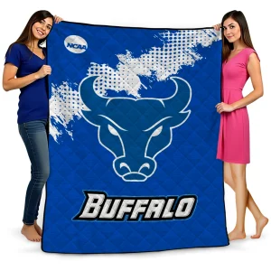 buffalo bulls paint trail royal blue quilt blanket best selling