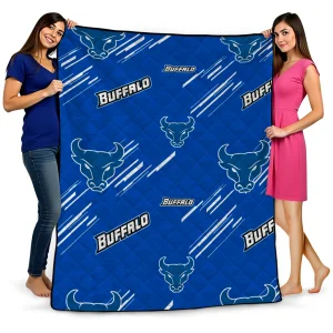 buffalo bulls sketch lines royal blue quilt blanket best selling