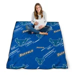 buffalo bulls sketch lines royal blue quilt blanket best selling