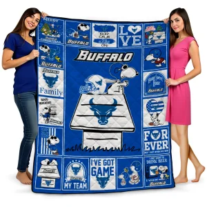 buffalo bulls snoopy love royal blue quilt blanket best selling