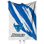 buffalo bulls stroke art royal blue white quilt blanket best selling