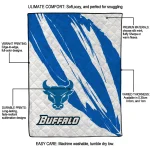 buffalo bulls stroke art royal blue white quilt blanket best selling