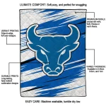 buffalo bulls wild lines royal blue white quilt blanket best selling