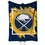 buffalo sabres block border navy blue quilt blanket best selling