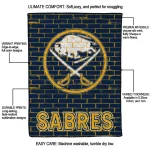 buffalo sabres brick grid navy blue quilt blanket best selling