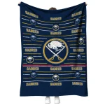 buffalo sabres handdrawn stripes navy blue quilt blanket best selling