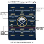 buffalo sabres handdrawn stripes navy blue quilt blanket best selling