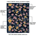 buffalo sabres hibiscus foliage navy blue quilt blanket best selling