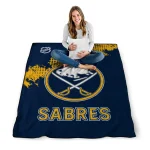 buffalo sabres nhl shield navy blue quilt blanket best selling