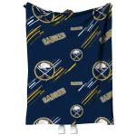 buffalo sabres sketch lines navy blue quilt blanket best selling