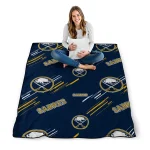 buffalo sabres sketch lines navy blue quilt blanket best selling