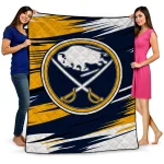buffalo sabres wild lines navy blue white quilt blanket best selling
