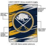 buffalo sabres wild lines navy blue white quilt blanket best selling