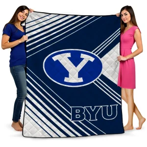 byu cougars arrow layers blue quilt blanket best selling