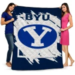 byu cougars block border blue quilt blanket best selling