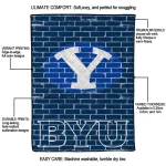 byu cougars brick grid blue quilt blanket best selling