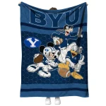 byu cougars disney football blue quilt blanket best selling
