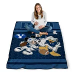 byu cougars disney football blue quilt blanket best selling