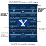 byu cougars handdrawn stripes blue quilt blanket best selling