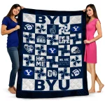 BYU Cougars Helmet Heart Blue Quilt Blanket 1 byu cougars helmet heart blue quilt blanket best selling