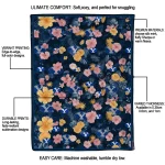 byu cougars hibiscus foliage blue quilt blanket best selling