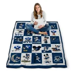 byu cougars mickey mouse motif blue white quilt blanket best selling