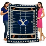 byu cougars mickey player blue quilt blanket best selling