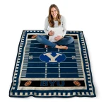 byu cougars mickey player blue quilt blanket best selling