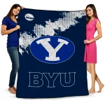 byu cougars paint trail blue quilt blanket best selling