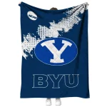 byu cougars paint trail blue quilt blanket best selling
