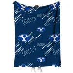 byu cougars sketch lines blue quilt blanket best selling