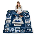 byu cougars snoopy love blue quilt blanket best selling