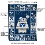 byu cougars snoopy love blue quilt blanket best selling