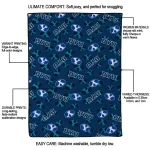 byu cougars solid classic blue quilt blanket best selling