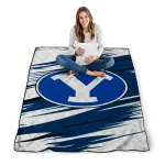 byu cougars wild lines blue white quilt blanket best selling